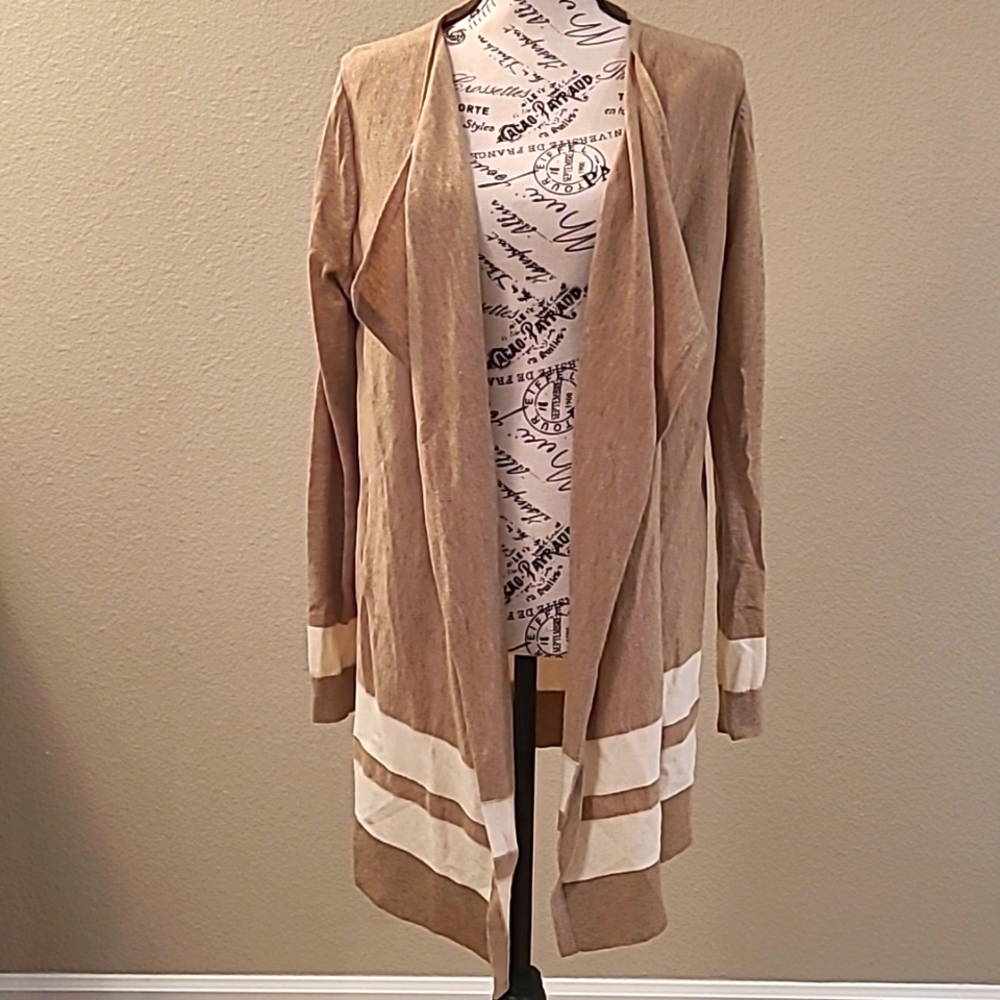Boden 100% Wool Open Front Waterfall Women's Sweater Cardigan M